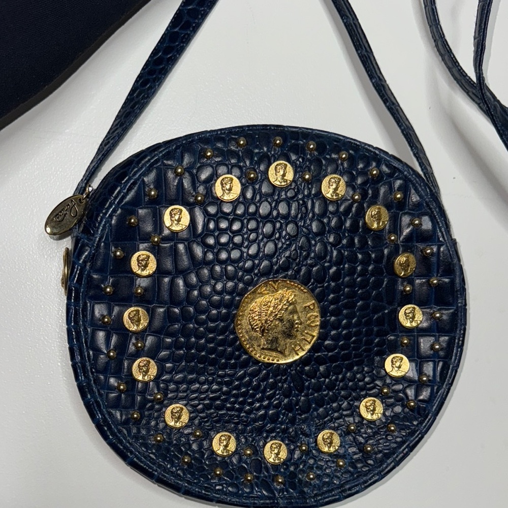 Pantera Navy Blue and Gold Embellished Women's Bag